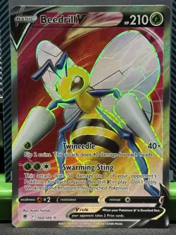Pokemon TCG Beedrill v Full Art 160/189 Astral Radiance Ultra Rare Card NM - Image 1