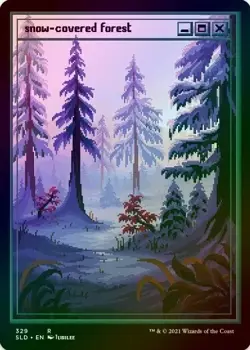 MTG Secret Lair Pixel JPG Foil NM Snow-Covered forest - Image 1