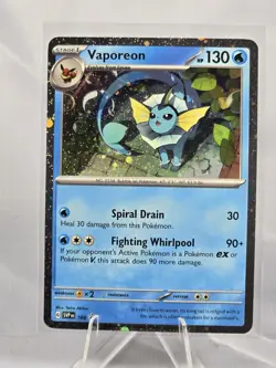 Pokemon TCG Promo SVP 168 Cosmos Holographic Vaporeon Near Mint - Image 1
