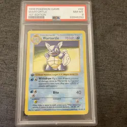 1999 POKEMON BASE SET 42 WARTORTLE 1ST EDITION PSA 8 NM-MT - Image 1
