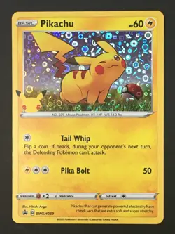 Pokemon TCG General Mills Pikachu Holo Black Star Promo 25th Anniversary SWSH039 - Image 1