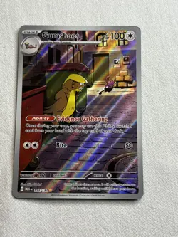 Gumshoos 153/132 Full Art Holo Illustration Rare Mega Evolution Pokemon 2025 NM+ - Image 1