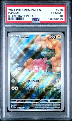 2024 Pokemon Paf En-Paldean Fates #226 Pawmi Illustration Rare PSA 10 - Image 1
