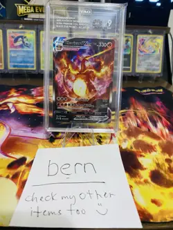 Pokemon TCG Charizard VMAX Black Star Promos SWSH261 Holo Promo TAG 9 - Image 1