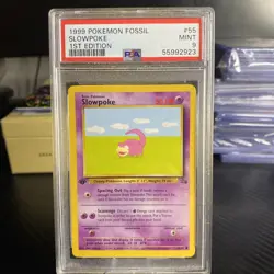 PSA 9 1999 Pokemon Fossil Slowpoke 1st Edition 55/62 - Image 1