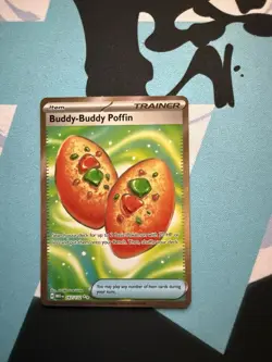 Buddy Buddy Poffin 167/132 Mega Evolution Secret Rare Pokemon Card NM In Hand - Image 1