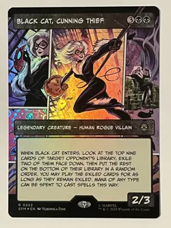 Black Cat, Cunning Thief (Borderless) Marvel's Spider-Man Foil MTG NM - Image 1