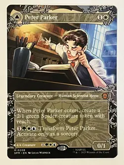 Peter Parker (0208) (Borderless) Marvel's Spider-Man Non-Foil MTG NM - Image 1