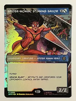Spider-Woman, Stunning Savior (Borderless) Marvel's Spider-Man Foil MTG NM - Image 1