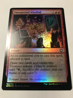 Unexpected Windfall 🔴 UNPLAYED FOIL 🔴 Adventures in the Forgotten Realms MTG - Image 1