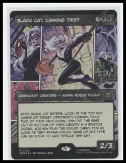 MTG Black Cat, Cunning Thief - Foil Rare - Marvel’s Spider-Man Universes Beyond - Image 1