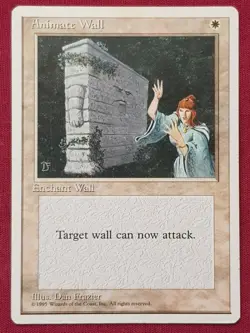 Magic The Gathering 4TH EDITION ANIMATE WALL white card MTG FOURTH - Image 1