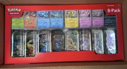 Pokemon TCG Prismatic Evolutions Costco Mini Tins 8 Pack SEALED - Image 1