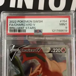 2022 Pokemon Brilliant Stars Charizard V Alt Art 154/172 PSA 9 MINT - Image 2