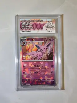 Espeon #62 Master Ball Gem Mint 10 Reverse Holo Ace Graded Pokemon Card Not PSA - Image 2