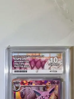 Espeon #62 Master Ball Gem Mint 10 Reverse Holo Ace Graded Pokemon Card Not PSA - Image 5