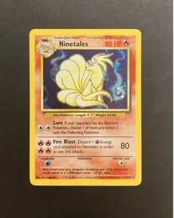 Ninetales 12/102 HOLO RARE - Base Set Unlimited Pokemon Card - M/NM WotC - Image 1