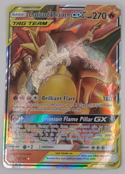 Charizard & Braixen GX 22/236 Cosmic Eclipse Ultra Rare Holo Pokemon Card NM - Image 1