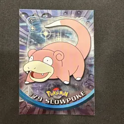 Topps Pokemon Card TV Series 2 Chrome Foil Blue Logo 1st Edition #79 Slowpoke NM - Image 1