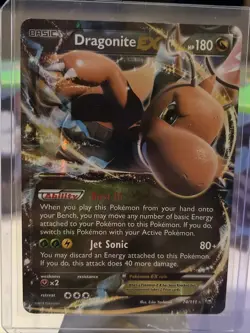 Pokemon | Dragonite EX | Furious Fists 74/111 Holo Rare | Moderately Played - Image 1