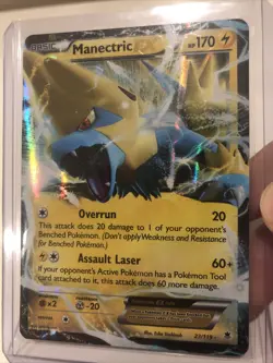 Pokemon TCG Manectric-EX Phantom Forces 23/119 Holo Holo Rare EX LP - Image 1