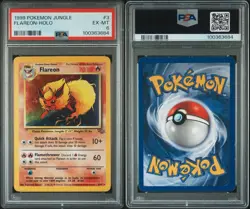 1999 Pokemon Jungle Flareon-Holo #3 PSA 6 EX-MT - Image 3