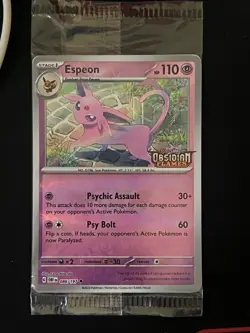 Pokemon TCG Espeon Best Buy Promo 086/197 Obsidian Flames Reverse Holo*NewSealed - Image 1