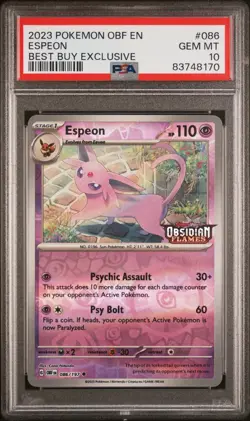Espeon 086/197 Promo BB PSA 10 - Scarlet & Violet Obsidian Flames - Pokemon TCG - Image 1