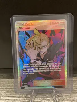 Pokemon TCG Gladion Trainer SM - Crimson Invasion #109/111 Ultra Rare Holo - Image 1