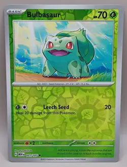 Bulbasaur - 001/165 - Reverse Holo - Scarlet and Violet 151 Pokemon TCG - Image 1