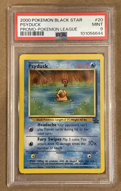 2000 Pokemon Black Star Psyduck Promo-Pokemon League PSA 9 MINT - Image 1