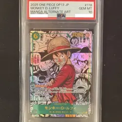PSA 10 Luffy Ace Sabo OP13-118 119 120 Manga Alt Art ONE PIECE Card Japanese - Image 2