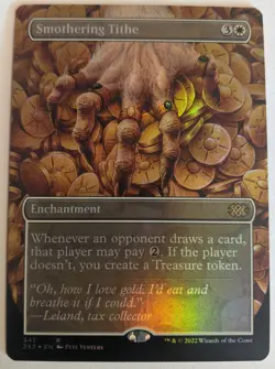 MTG English Magic Card NM FOIL SMOTHERING TITHE, Double Masters 2XM BORDERLESS - Image 1