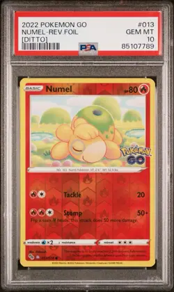 Numel 013/078 Reverse Foil UNPEELED Ditto PSA 10 LOW POP Graded Pokemon Go Card - Image 1