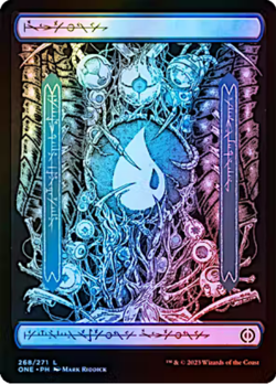 Island 268 Phyrexianized Full Art Phyrexia: All Will Be One Foil MTG Basic Land - Image 1