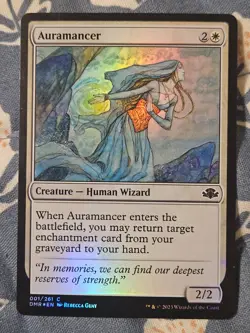 Auramancer FOIL Dominaria Remastered #001/261 MTG Magic - Image 1