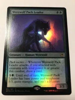 Werewolf Pack Leader 🟢 UNPLAYED FOIL 🟢 Adventures in the Forgotten Realms MTG - Image 1