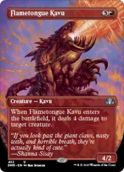 Flametongue Kavu (Borderless) - Near Mint MTG Dominaria Remastered - Image 1