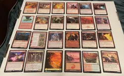 Red MTG Cards Lot Rare Uncommon Land Foil + Commons Magic The Gathering Cards - Image 1