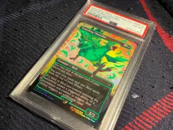 Traveling Chocobo - Borderless - Neon Ink GREEN -FINAL FANTASY x MTG PSA 6 EX-MT - Image 3