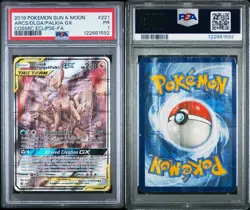 Pokemon Arceus & Dialga & Palkia GX #221 Sun & Moon Cosmic Eclipse LOW POP PSA 1 - Image 3