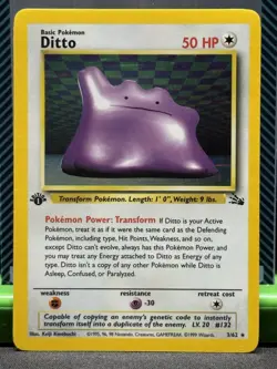 Pokemon Ditto Holo 3 Fossil 1st Edition LP - Image 1