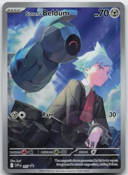 Steven's Beldum 207 SVP 207SVP AR IR Full Art Holo Promo English Pokemon Card LP - Image 1