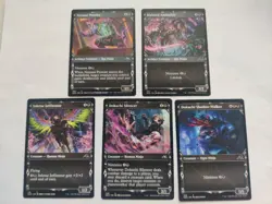MTG Showcase 5 Card Ninja Lot Black Neon Dynasty - Image 1