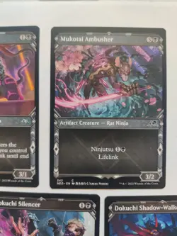 MTG Showcase 5 Card Ninja Lot Black Neon Dynasty - Image 3