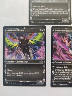 MTG Showcase 5 Card Ninja Lot Black Neon Dynasty - Image 4