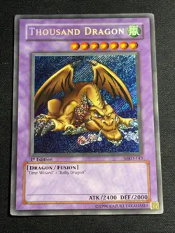 Thousand Dragon 1st Edition Yu-Gi-Oh MRD-143 Secret Rare Card Lightly Played LP - Image 1
