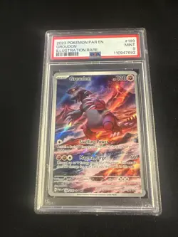 Pokemon TCG Groudon 199/182 S&V Paradox Rift Illustration Rare 199 MINT PSA 9 - Image 1
