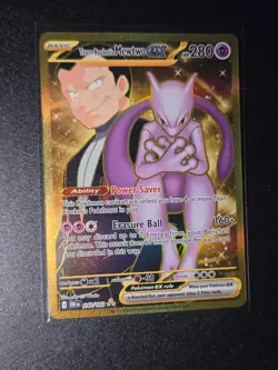 Pokemon TCG Team Rocket's Mewtwo EX 240/182 Near Mint Condition Hyper Rare Holo - Image 1