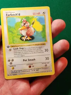 Farfetch'd 27/102 Base Set 1st Edition Shadowless, 1999 WOTC Vintage Pokemon - Image 1